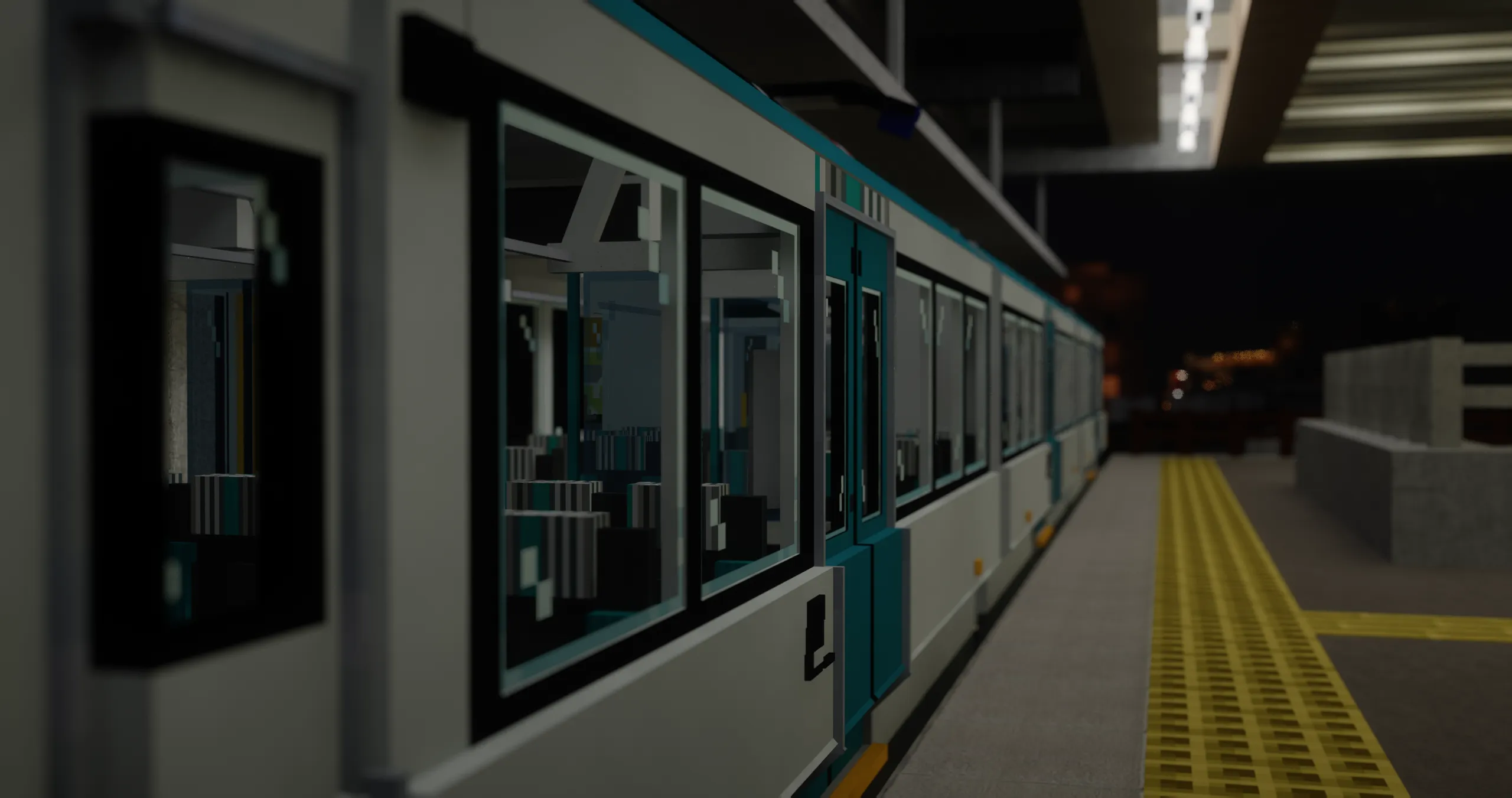 A train beside the platform at Neo Fueya - Hor Huu, waiting to be prepared