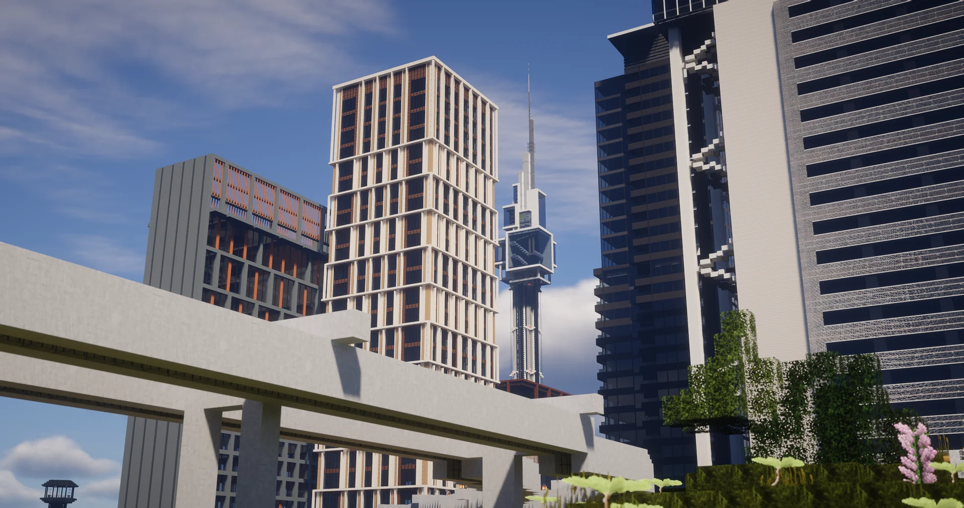 Pyutocor's elevated railway and city skyline