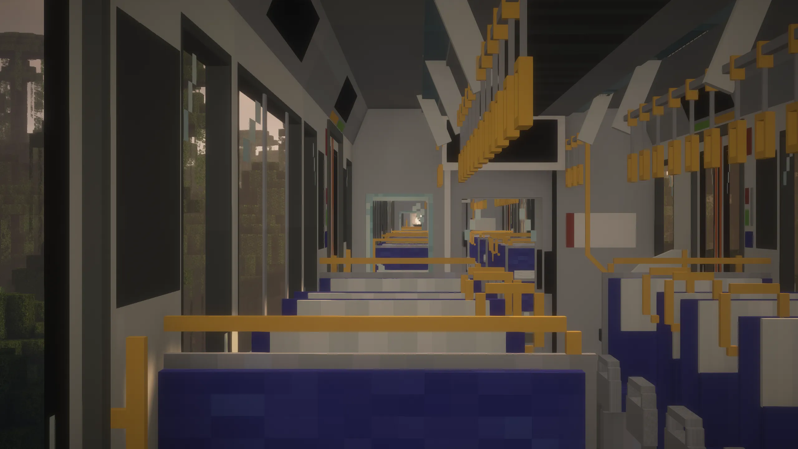 The interior of a Kitariku Lightrail train during pre-service trials